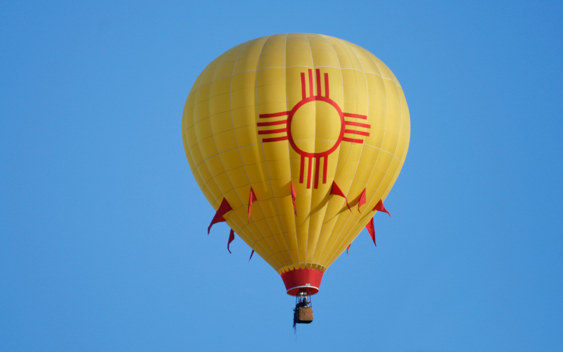 hot air balloon with the symbol of New Mexico