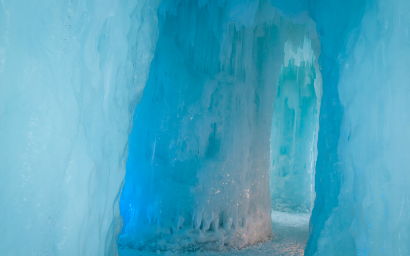 pathway inside ice castles