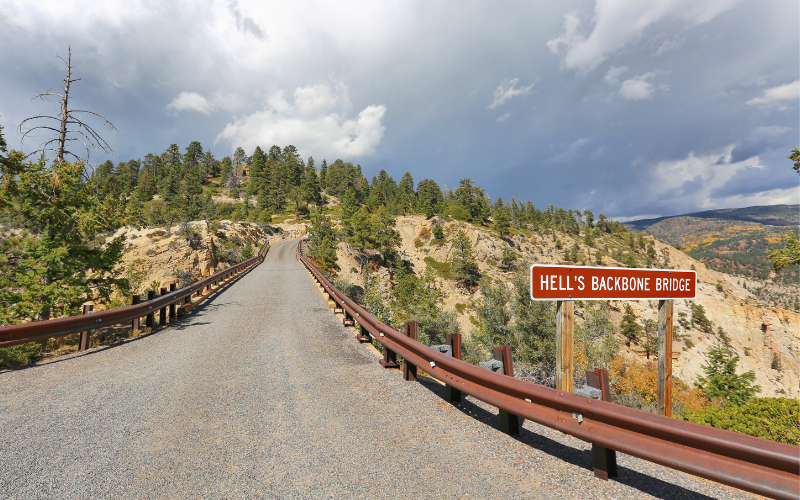 road Hell's Backbone bridge Escalante Utah