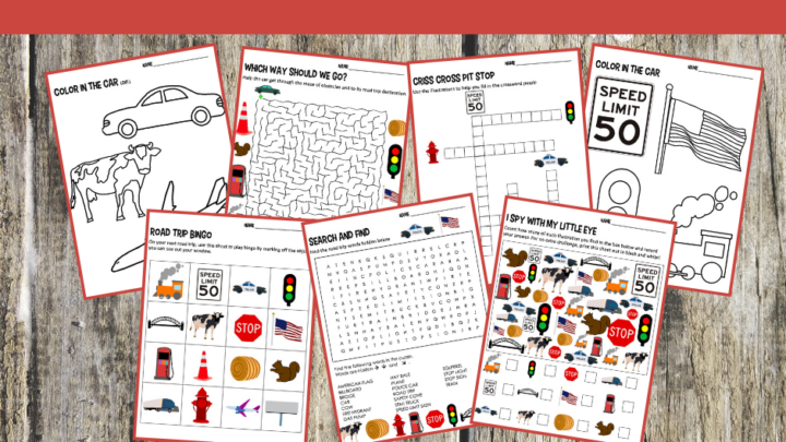 Road Trip Activity Sheets