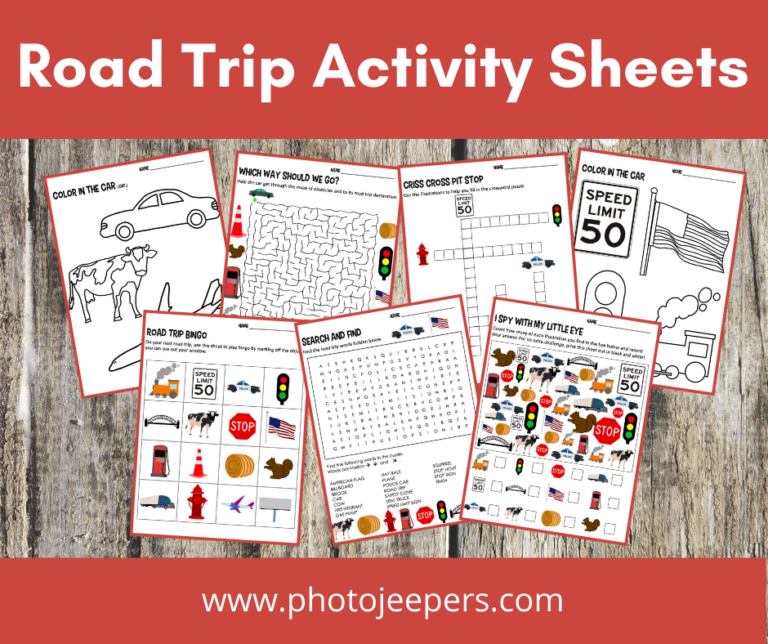 Printable Road Trip Activity Pack For Kids