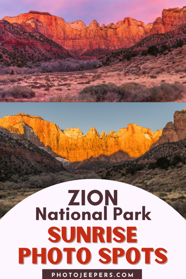 Zion National Park sunrise photo spots