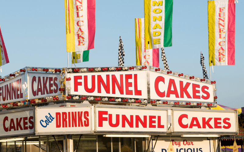 Funnel Cakes booth at a state fair