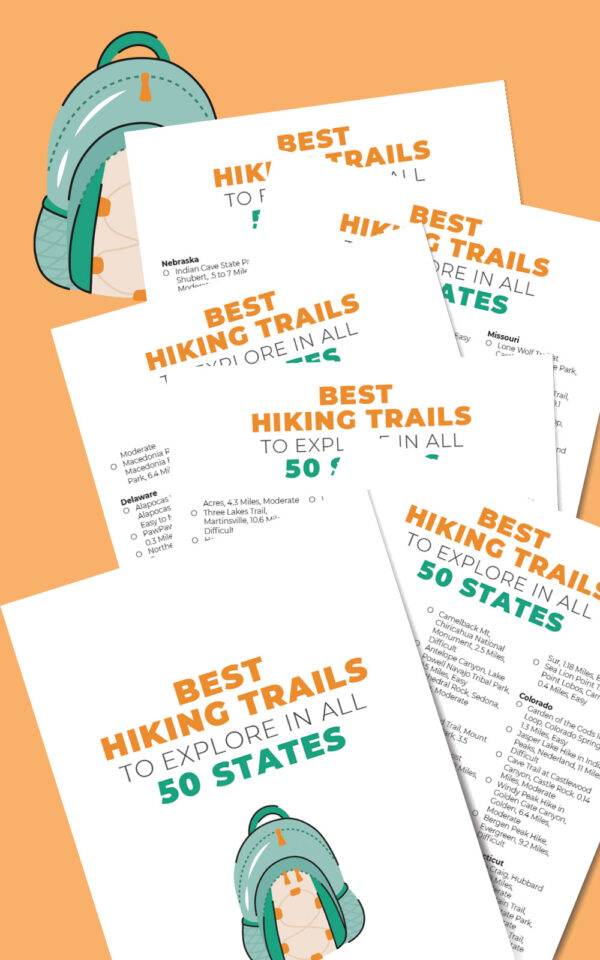 free printable of the best hiking trails in all 50 states