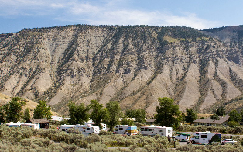 Mammoth campground at Yellowstone National Park