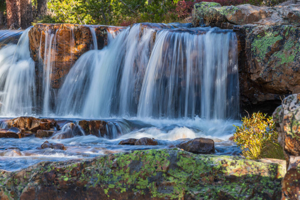 small waterfall near Provo Falls - Mirror Lake Highway Utah