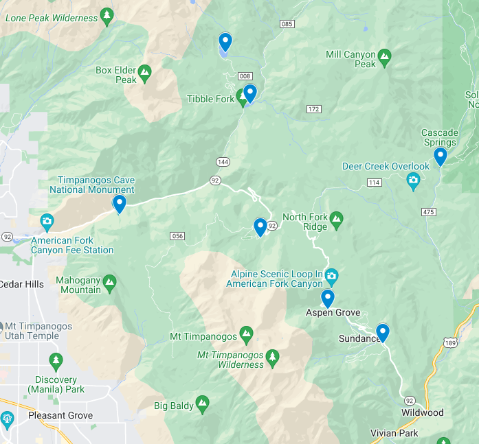 map of Alpine Loop points of interest