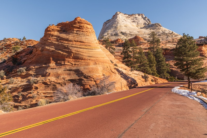 Scenic drive along Highway 9 through Zion National Park
