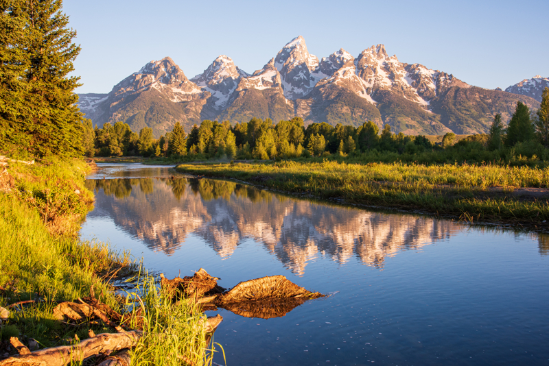 morning light reflection at Schwabacher Landing in Grand Teton by Photo Jeepers