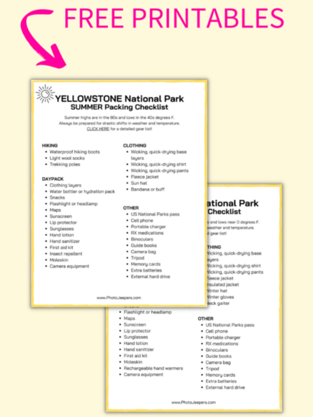 Yellowstone Packing Lists Story