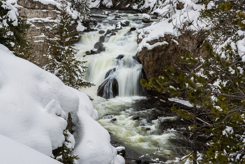 Firehole Falls in the winter