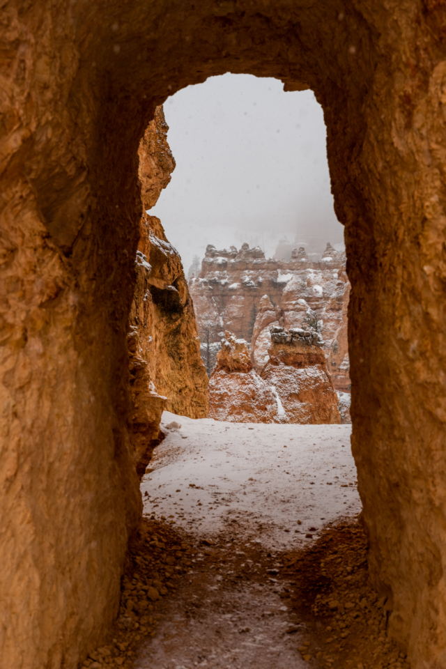 Peek a Boo Trail at Bryce Canyon in the winter