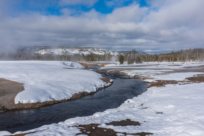 River in Yellowstone in the winter 