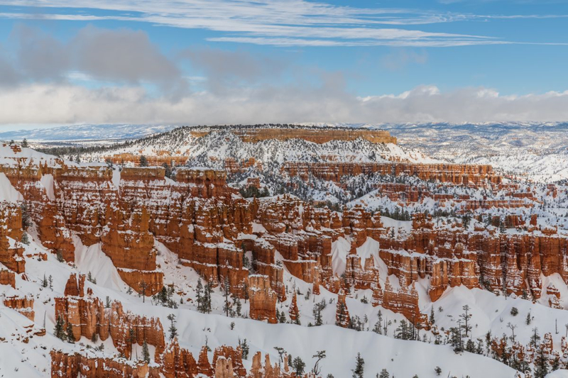 The Sinking Ship at Bryce Canyon with snow 