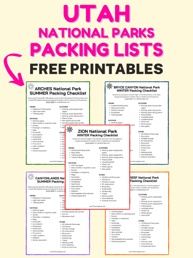 Packing Lists for Utah National Parks