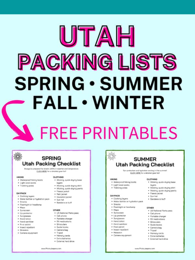 Utah packing lists
