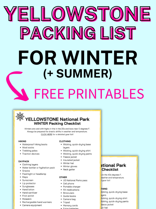yellowstone packing list for winter