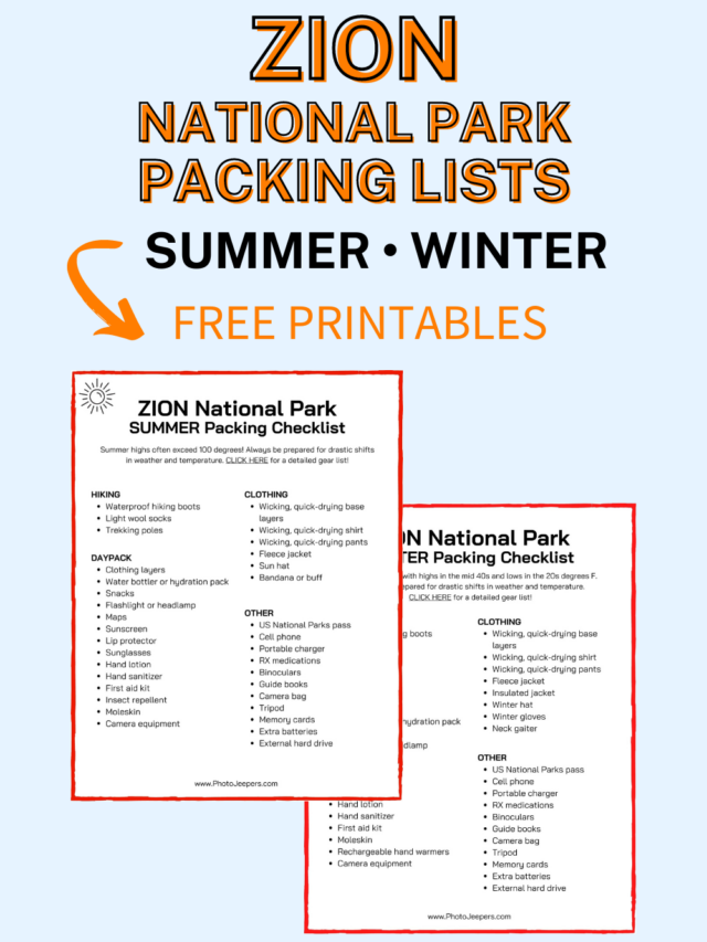 Zion National Park Packing List Story