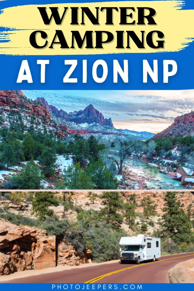 camping in the winter at Zion National Park