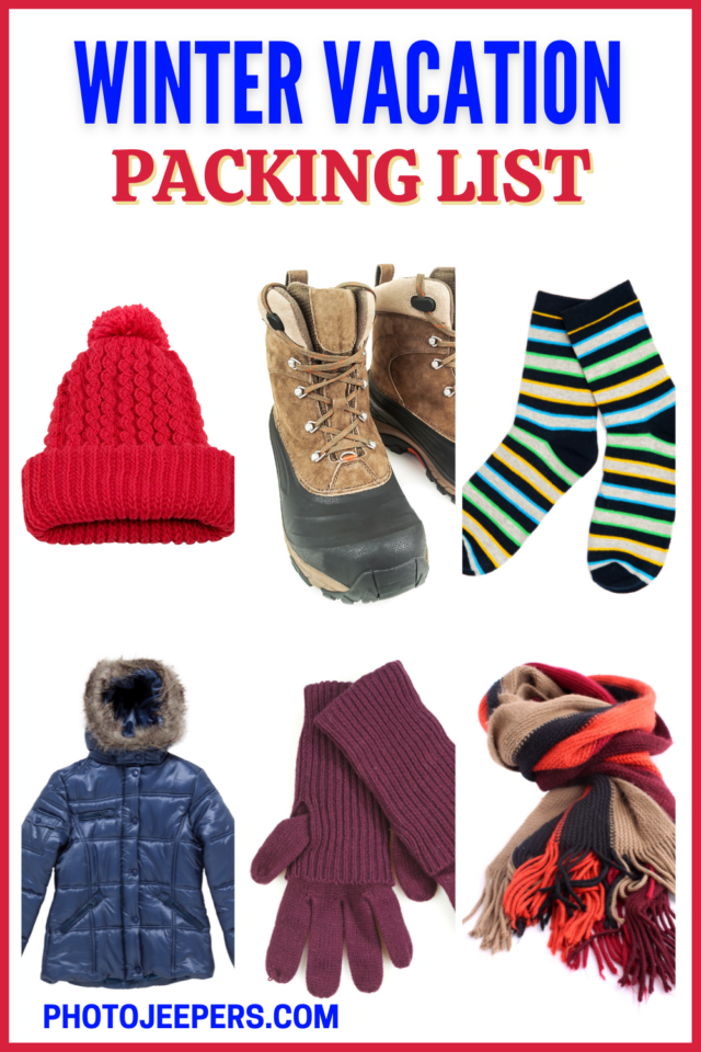 winter vacation packing list items