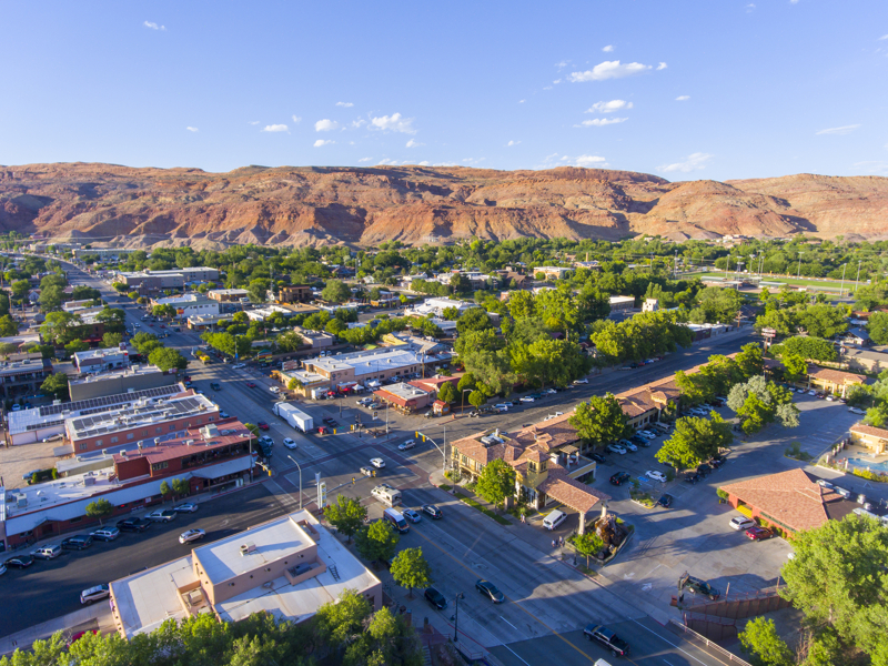 Aerial view of Moab Utah