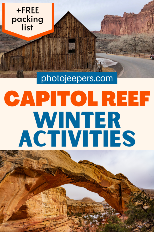 Capitol Reef National Park winter activities