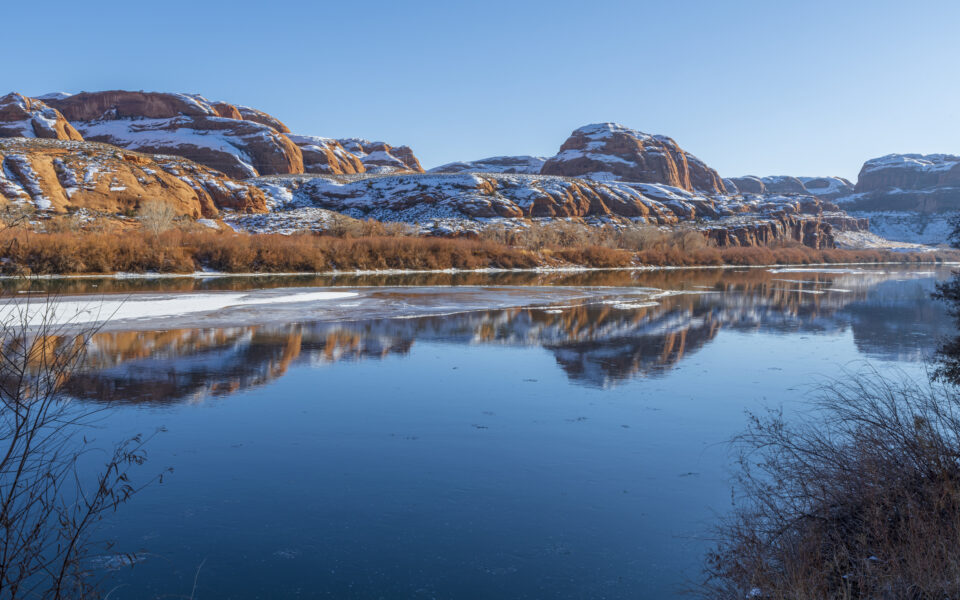 Colorado River in the winter in Moab