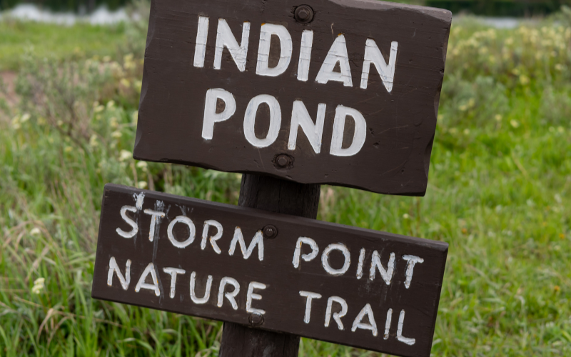 Yellowstone Indian Pond Storm Point Nature Trail Sign