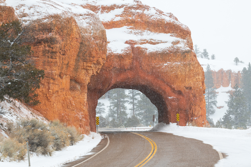Red Canyon Tunnel in a snow storm