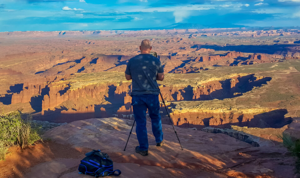 photographer at Grand View Overlook Canyonlands