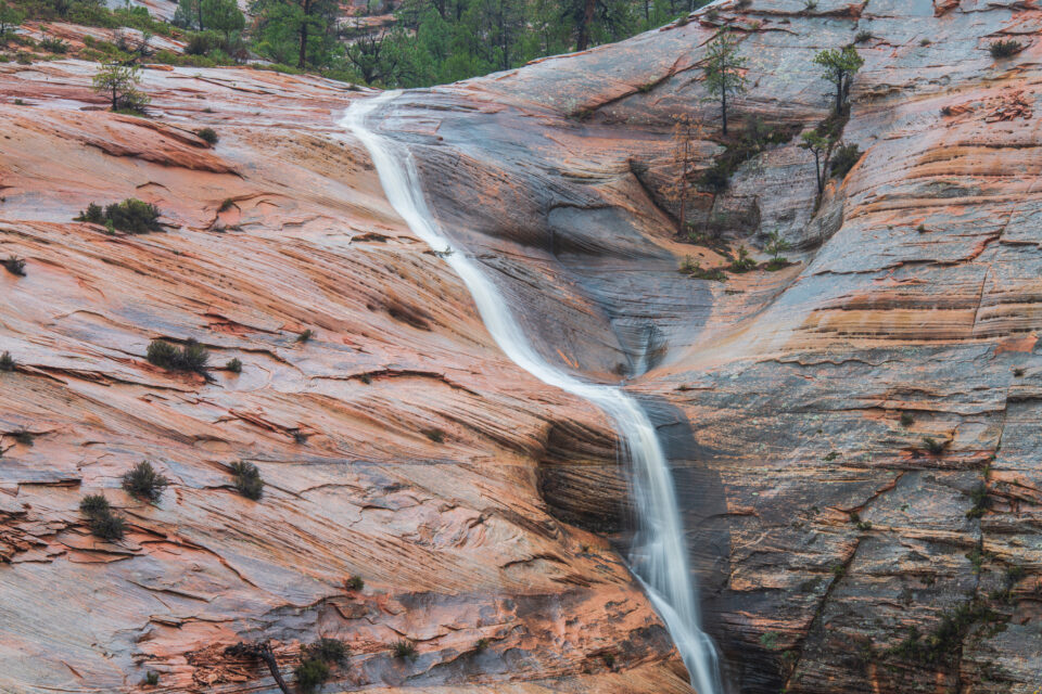 spring waterfall at Zion National Park