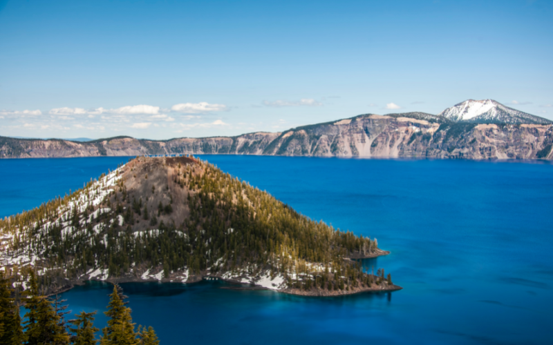 Crater Lake National Park in the spring