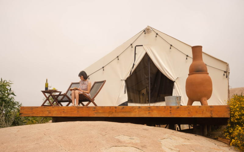 glamping tent near Arches National Park