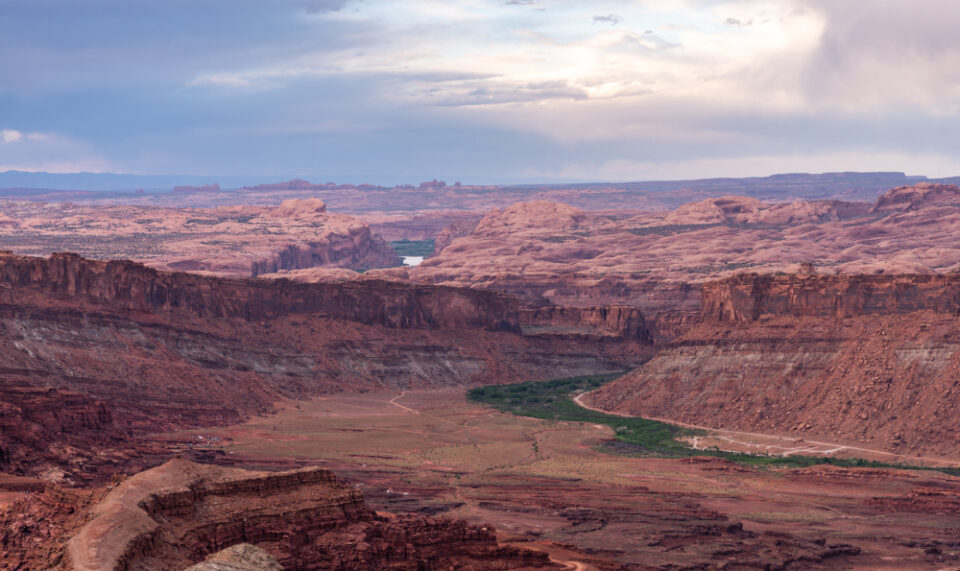 view of Colorado River and Arches from Anticline Overlook
