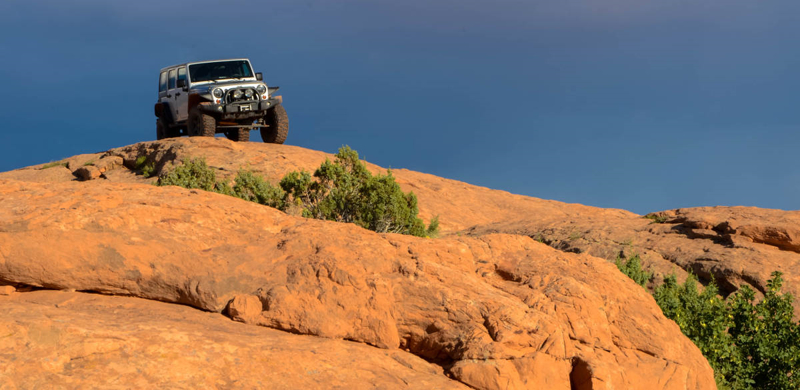 Jeep on the Hell's Revenge Trail at Moab