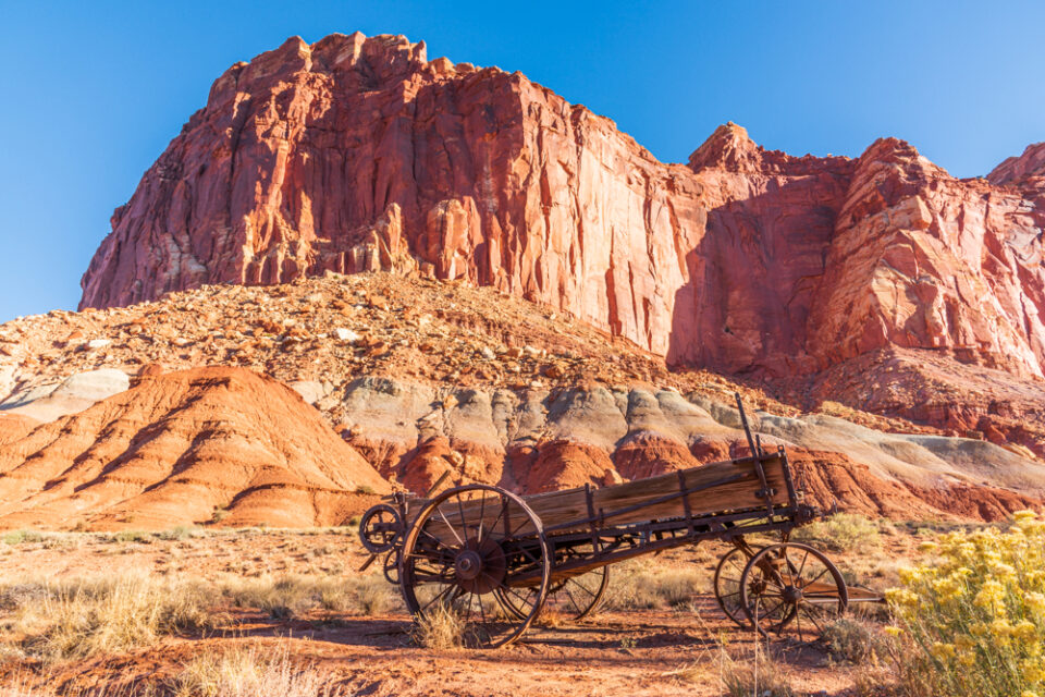 old wagon at Capitol Reef 