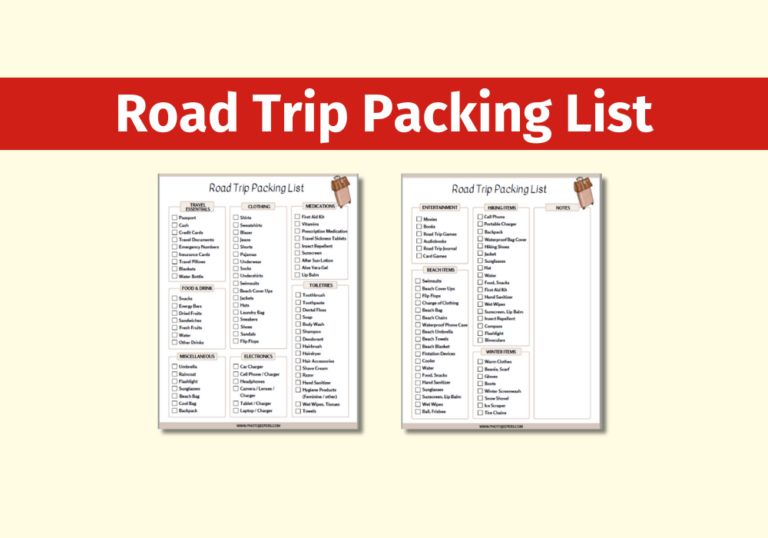 Road Trip Packing List + Free Printable