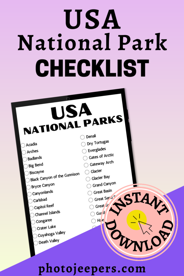 USA National Park Checklist