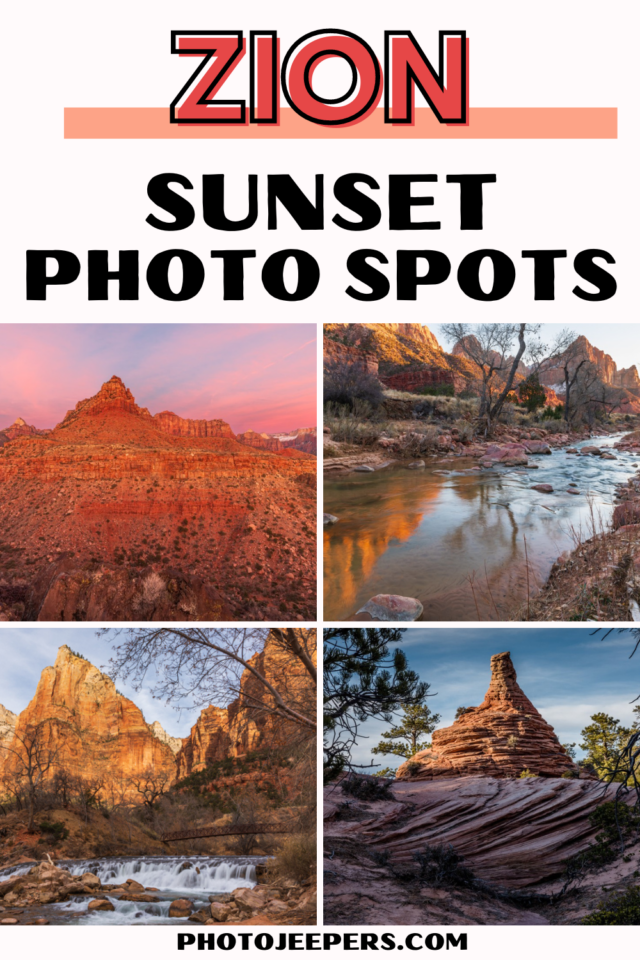 Zion sunset photo spots