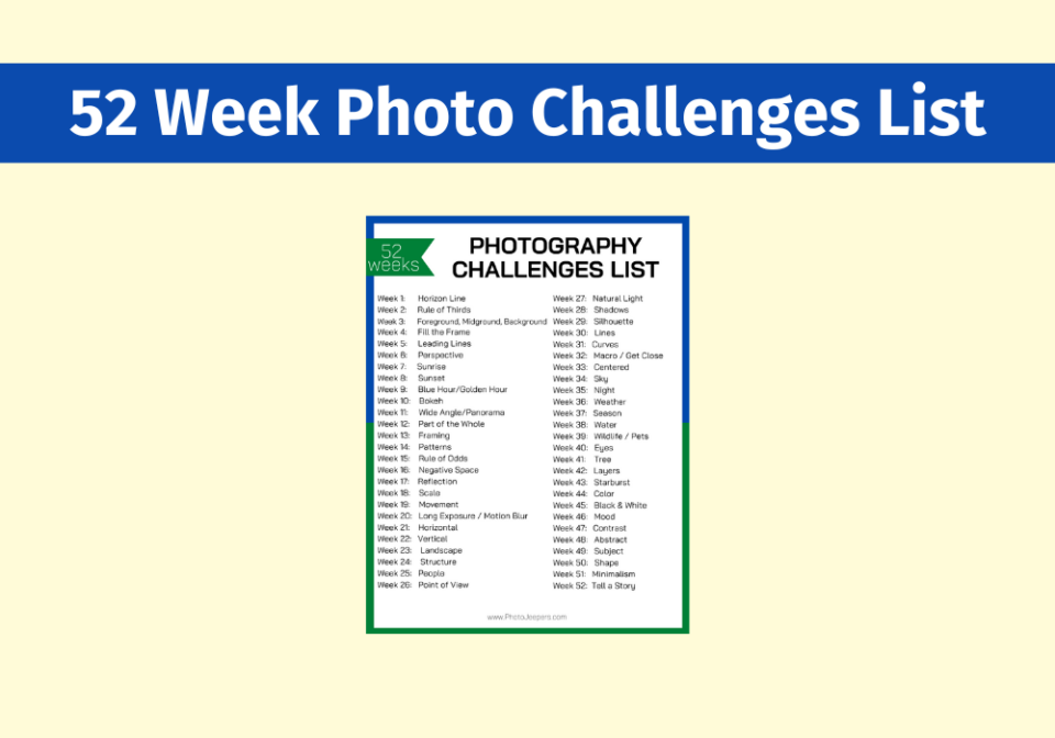 52 week photo challenges list