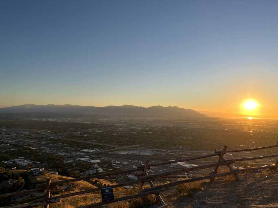 View from Ensign Peak at sunset