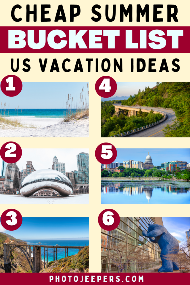 cheap summer bucket list US vacation ideas