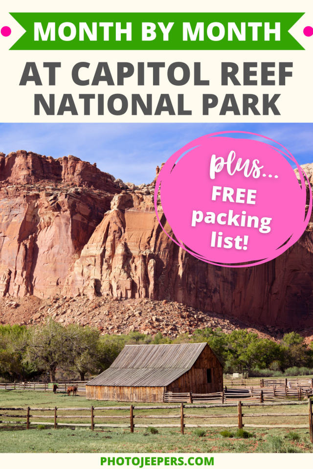 month by month at Capitol Reef