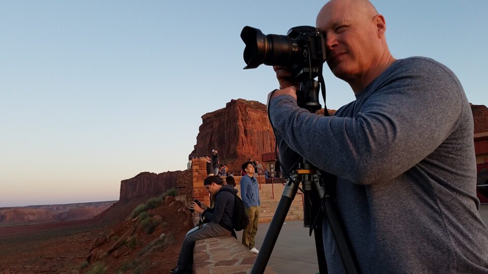 Taking photos at the Monument Valley Visitor Center viewpoint