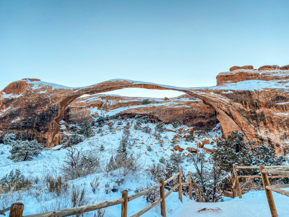 Moab in the winter with snow