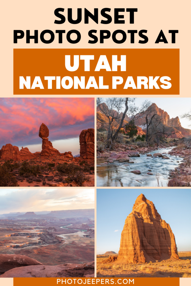 sunset photo spots at Utah National Parks