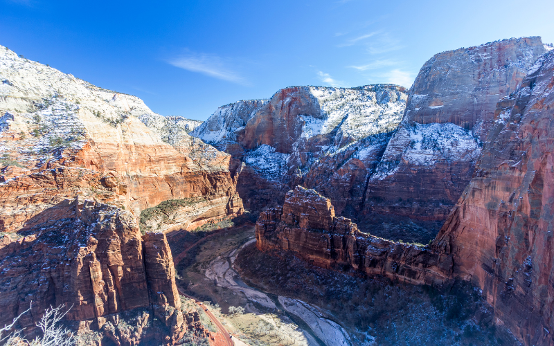 View of Zion in the winter
