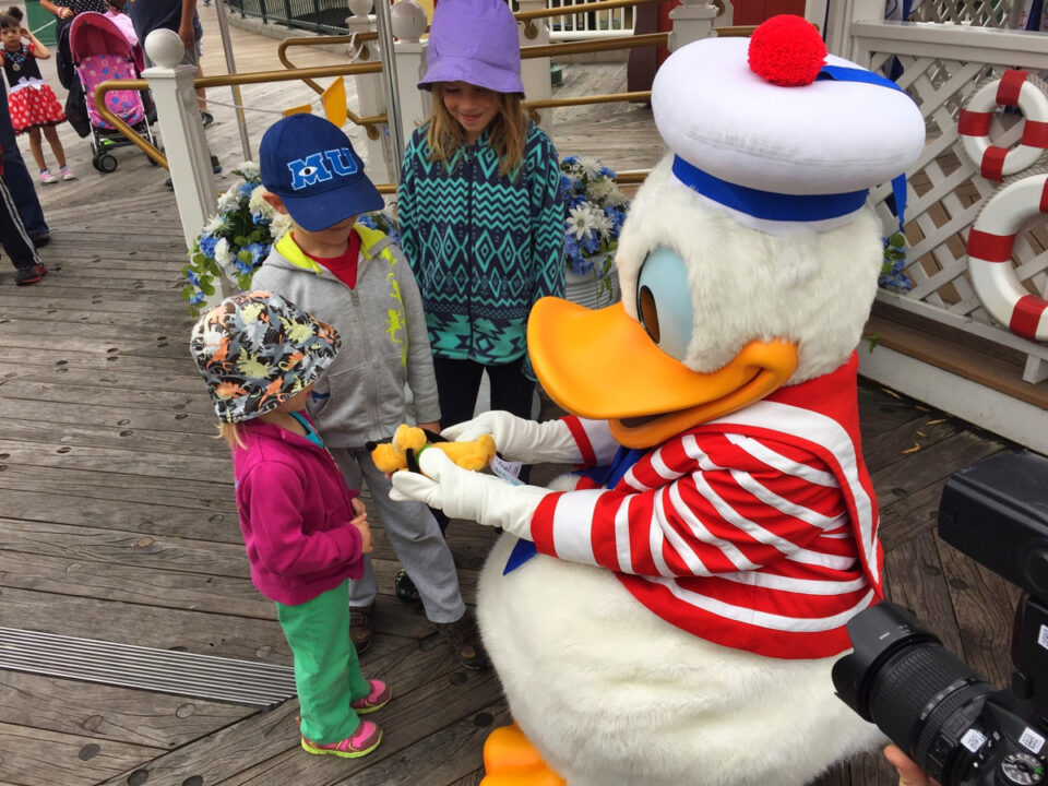 Disney character meet and greet with Donald Duck