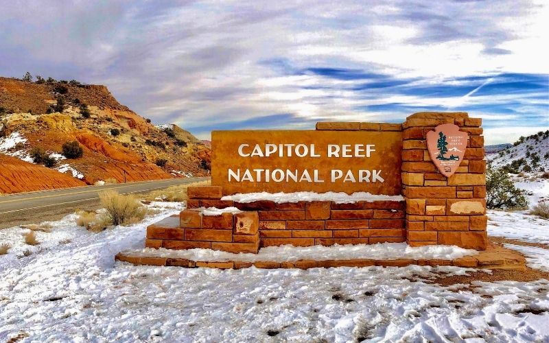 Capitol Reef National Park in the snow