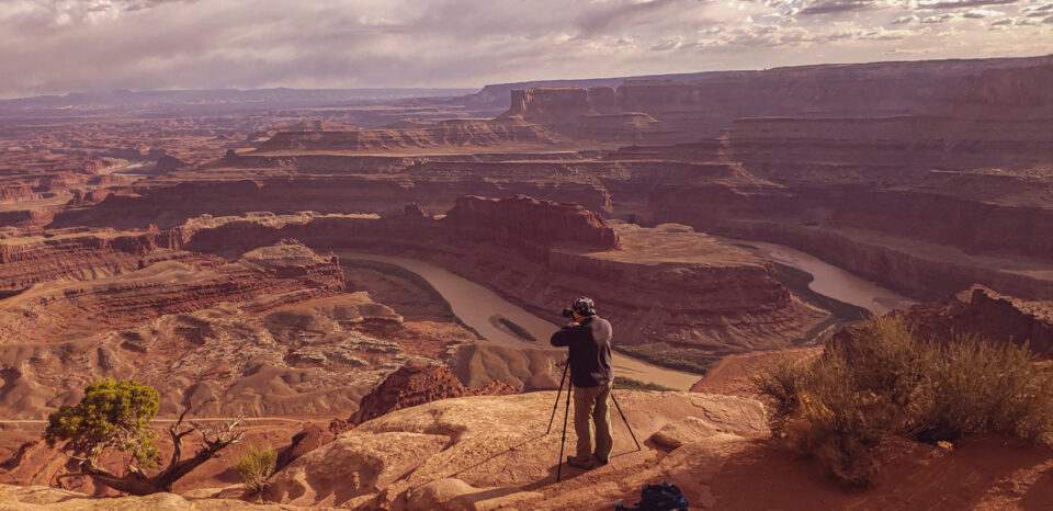 A photographer at Dead Horse Point